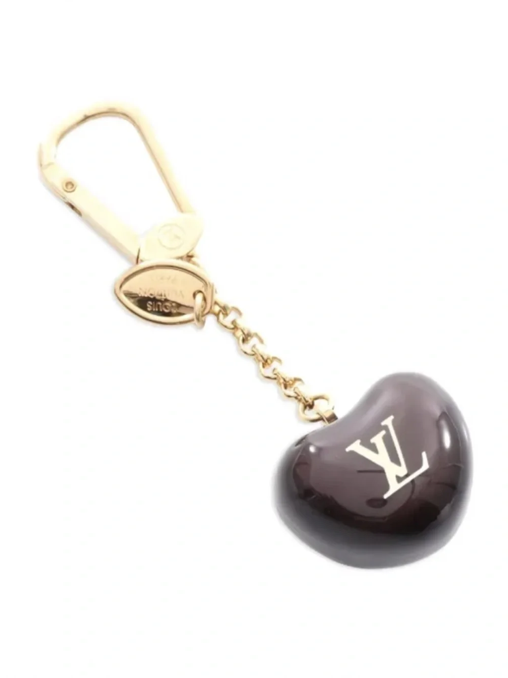 Louis Vuitton Pomme D’Amour Gold-Tone and Dark Brown Heart Key/Bag Charm